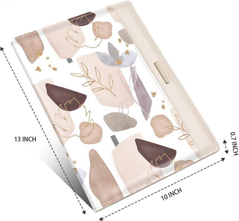 WAVEYU Padfolio/Resume Portfolio Folder for Women Men, Cute Chic Padfolio Cover Folder, Conference/Legal Document Organizer with Letter/A4 Size Clipboard, Document Sleeve, Gold - Image 5